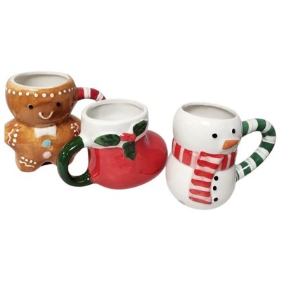 Urlaub Keramik Becher Set Lebkuchen Schneemann Weihnachtsmann Stiefel Neuheit Heißgetränk Tasse