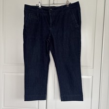 Landsend Ladies UK 20 Navy Blue Cropped Jeans Denim Capri Trousers