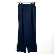 Quince Stretch Crepe Pleated Wide Leg Womens Pants Size 2 Black Minimalist Work