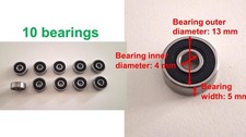  Qty.10 Small Miniature Ball Bearings Micro Mini Affordable. OD 13mm,ID 4mm