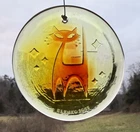 Blenko Glass Suncatcher - MCM Blenkats - Tangerine