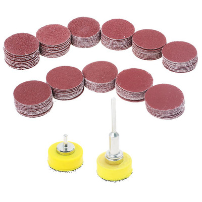 110PCS 1 Inch Sanding Discs Set with 2 Mandrels Hook and Loop Shank Sanding Pads