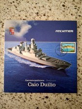 FOLDER VARO CACCIATORPEDINIERE CAIO DUILIO 2007 CON FRANCOBOLLO E ANNULLO P. I.