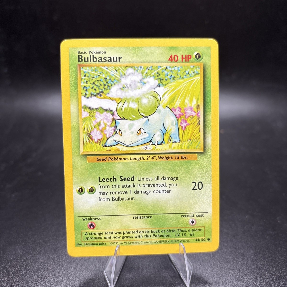 1999 bulbasaur pokemon card Pokemon TCG BULBASAUR - 44/102 - Base Set - 1999