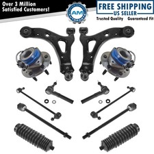 12 Piece Steering Suspension Kit Wheel Bearings Control Arms Tie Rods End Link