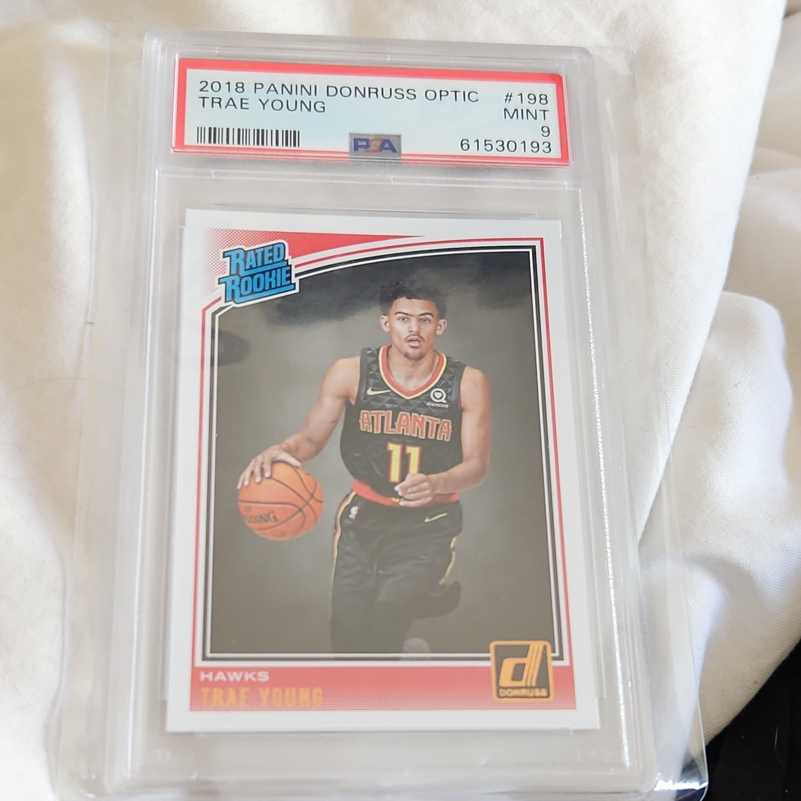 2018-19 Panini Donruss Optic Rated Rookie Trae Young #198 PSA 9