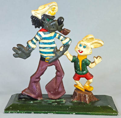 Metal cast figurine ''Nu Pogodi!'' (Well, Just You Wait!) Soviet USSR vintage 1970