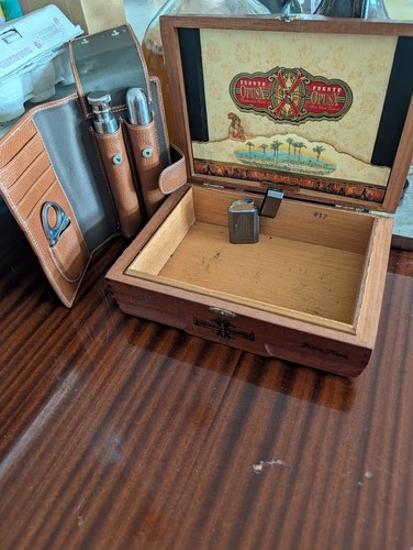 Vintage Ronson Jet Lite Lighter with Fuente Opus X Cigar Box