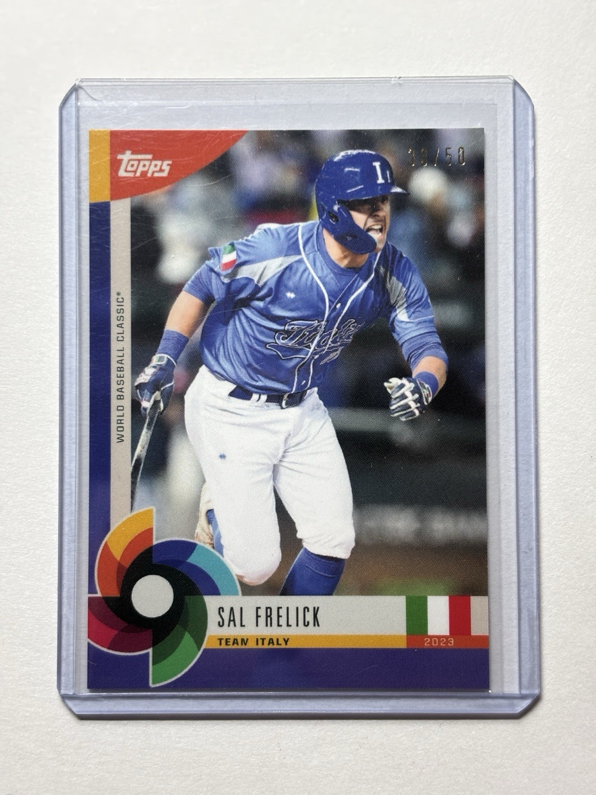 2023 Topps World Baseball Classic SAL FRELICK Global Stars Blue /50 #17 Italy