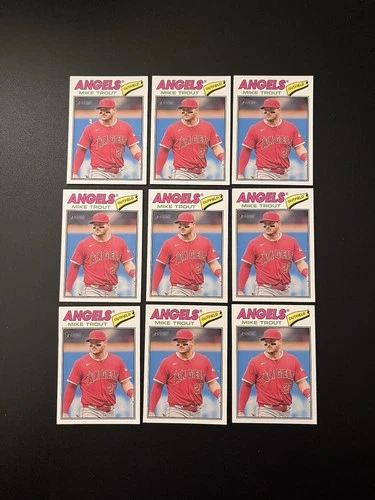 9x Mike Trout 2026 TOPPS HERITAGE BASE CARD LOT #163 LOS ANGELES ANGELS