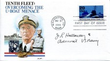 Admiral James Holloway III WWII War Chief of Naval Operations Signed Autograph