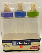 Vintage Gerber Bottles clear view 9 oz NEW SEALED 3 Pack 2004