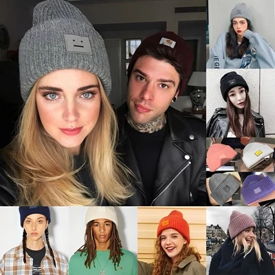 ACNE STUDIOS Damen Acne1 Studios Mütze Beanie warm Strickmütze Damen Wintermütze Schwarz