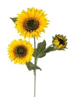 KüNstliche Sonnenblume Sunflower Mit 3 BlüTen H. 90Cm Gelb Formano Kunstblumen