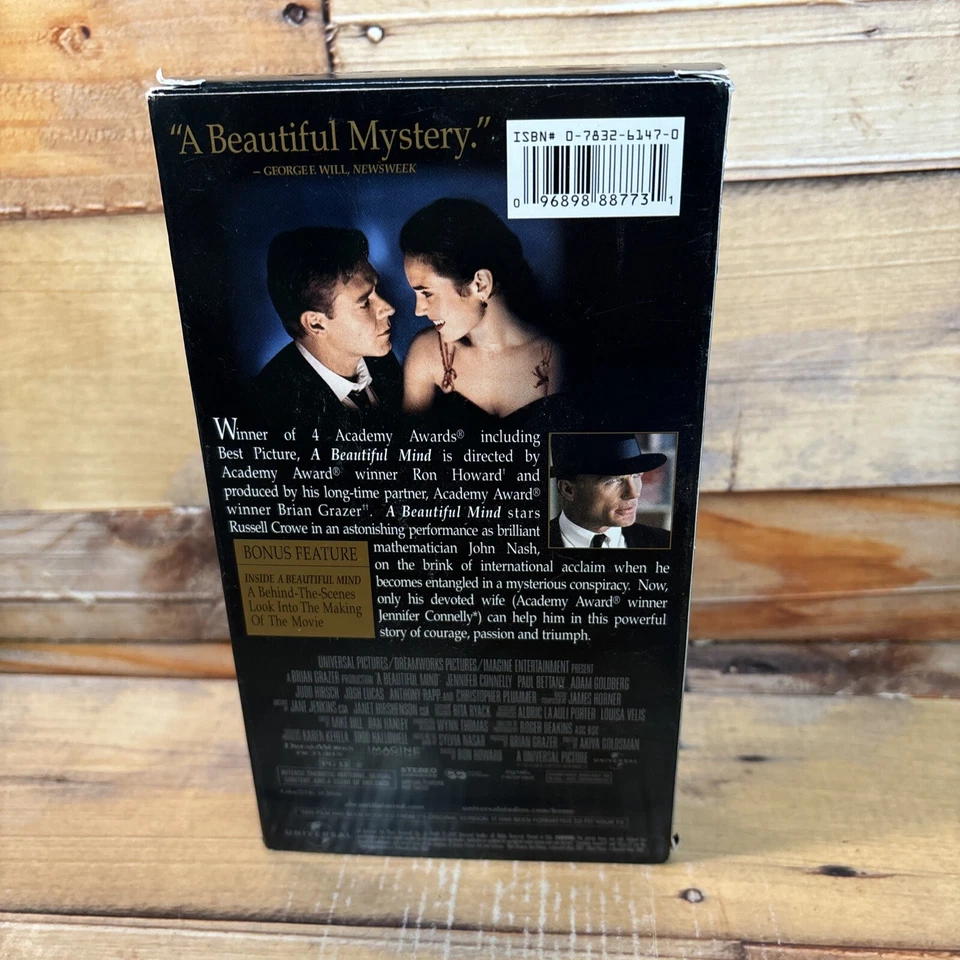 A Beautiful Mind VHS VCR Video Tape Used Russell Crowe Foto 2 de 4