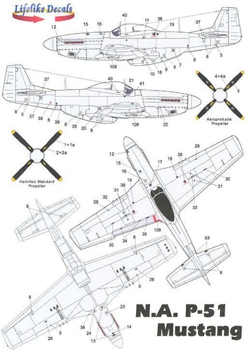 Lifelike Decals 1/48 NORTH AMERICAN P-51 MUSTANG Fighter Part 7 - Picture 5 of 5