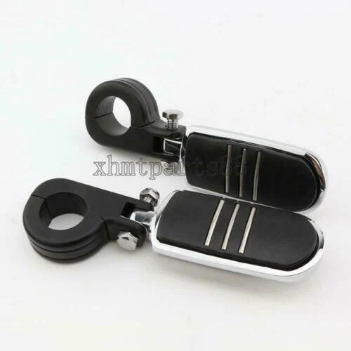 Par de reposapiés de carretera para motocicleta barra de choque de 1-1/4" para Harley Davidson CVO Foto 4 de 4
