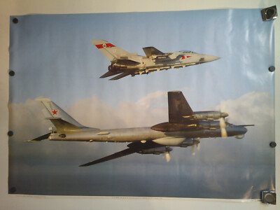 PLAISTOW PICTORIAL #C200 Tu-142 BEAR ESCORTED BY F3 TORNADO RAF POSTER 25''X35''