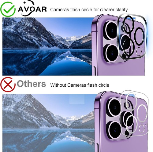 3+3 Protector de Pantalla y Camara Lente Vidrio Templado para iPhone 14 PRO MAX - Picture 3 of 7