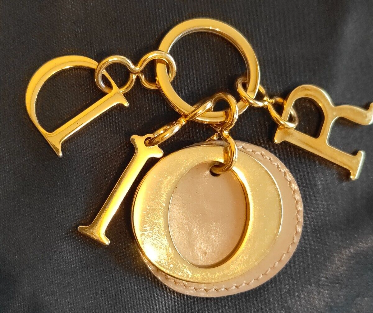 Dior Logo Bag charm Keyring Key Chain Gold Plated Metal | eBay