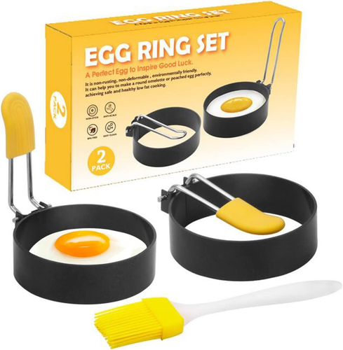 2 Pcs Round Egg Cooker Rings Stainless Steel Non Stick Egg Mcmuffin Maker Egg - Picture 8 of 11