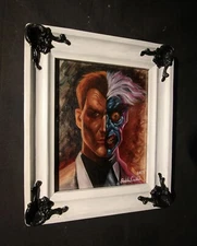 Batman 2 Face Original Oil Painting Framed