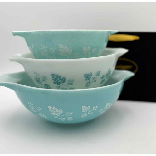 Vintage JAJ Pyrex Duck Egg Blue Gooseberry Cinderella Bowls no stars eBay