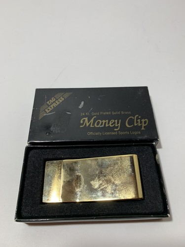 Vintage 24k Gold Plated Solid Brass Indianapolis Colts Money Clip Off. Licensed - Picture 2 of 2