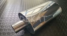 SILENZIATORE AUTO OVALE UNIVERSALE CENTRALE ACCIAIO INOX DIAMETRO Ø 60 MM L. 520