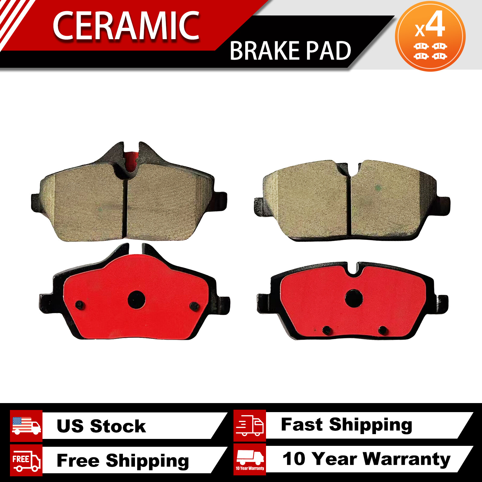 Front Ceramic Brake Pads D1308 Fit for Mini Cooper 2007-2021