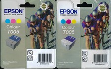Epson Genuine T005 Colour Cartridge. Twin (2) Pack. BNIB / Sealed.