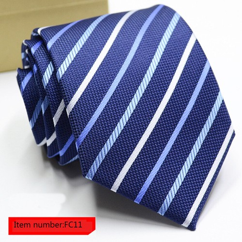 Cravatte Uomo Tinta Unita Righe Jacquard Dot Check Qualità Collana Business Matrimonio ☆ - Foto 23 di 43