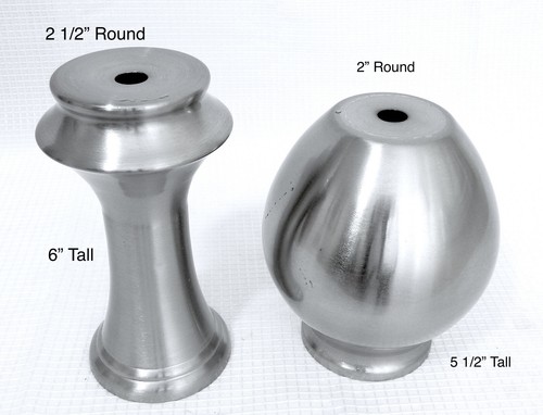 2 Piece Chrome 1995 Lamp Upper Lower Spacer - Metal 11" Tall - Picture 6 of 6