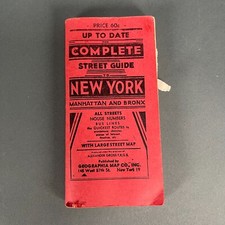Mapa de bolsillo completo Geographia 1960 vintage del Bronx de Nueva York 60¢