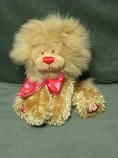 Gunds SWEETS THE LION W/ RED HEARTS  BOW Plush STUFFED ANIMAL Toy 9" 14075