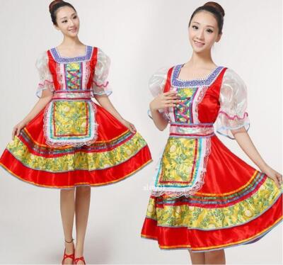 Hot Women's Traditional Russian Singer Dancer Performance Apparel Stage Clothing