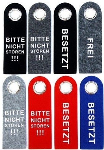 TÜRSCHILD FILZ TÜRHÄNGER - BITTE NICHT STÖREN FREI BESETZT DEKORATIV 26,5CM