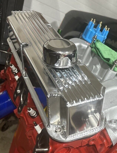 Finned Fabricated Aluminum Valve Covers for Big Block Chrysler Mopar 383 426 440 - Picture 7 of 12