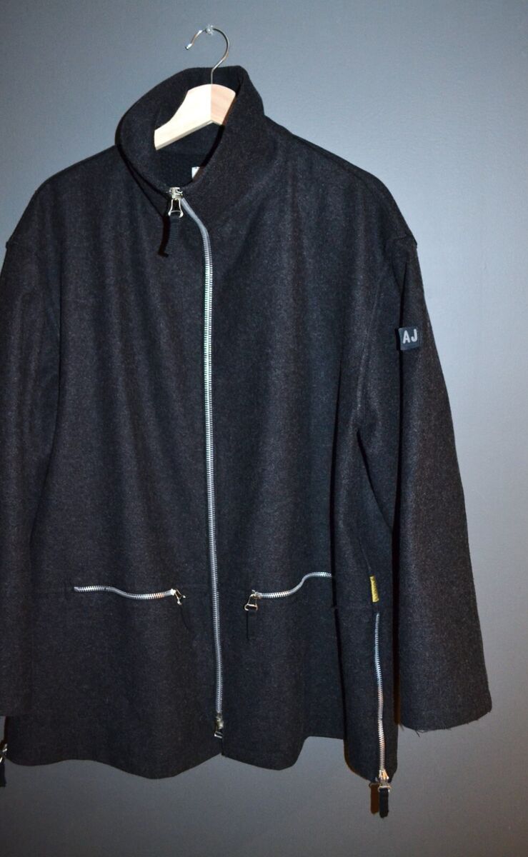 Armani Vintage Wool Coat with Massive Zips L | eBay Armani Vintage Wool Coat with Massive Zips L | eBay