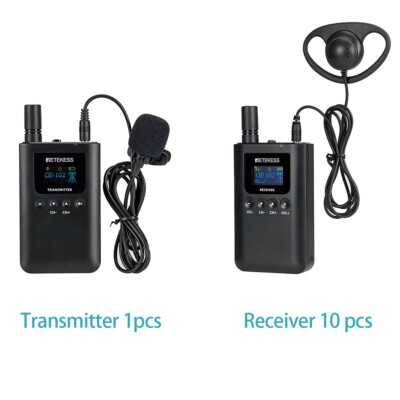 Retekess TT125 Tour Guide Assisted System Mic Transmitter 10 Receivers Training
