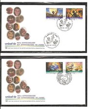 United Nations/Geneva SC # 294-95 NY 688-89 Unicef 50th Anniversary  FDC. UNPA