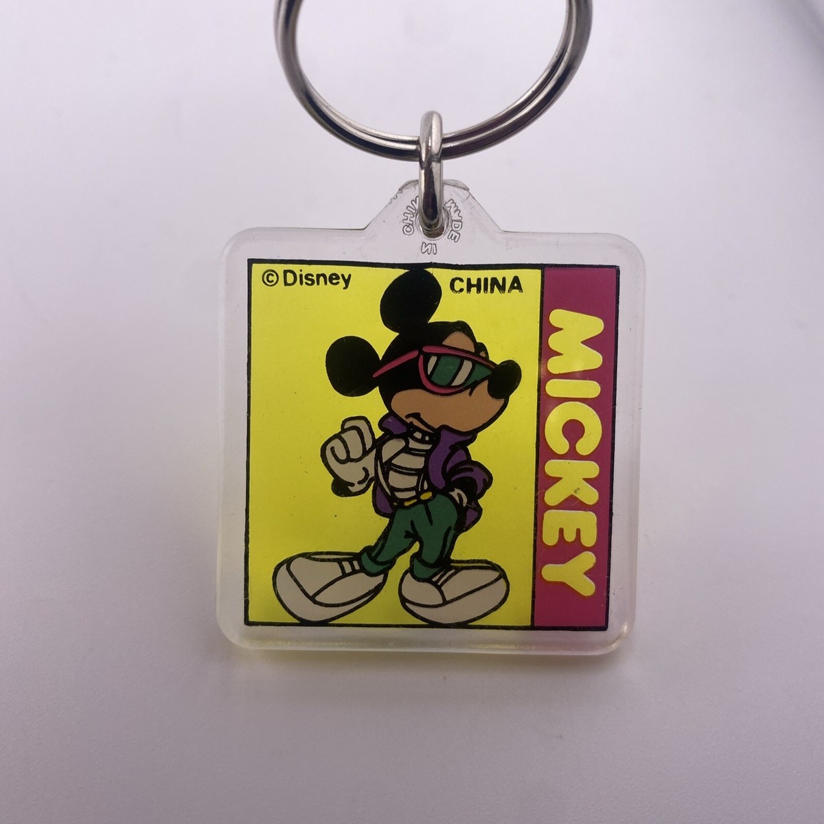 Vintage Mickey Mouse Keychain Walt Disney Sunglasses 90s Plastic