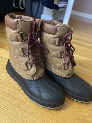 NWOT GapKids Boys 3M Brown Thinsulate Waterproof Duck Snow Boots,size  3/4