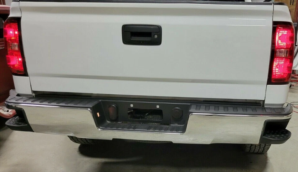 Para 2014-2018 Chevy Silverado / GMC Sierra 1500 conjunto de para-choque traseiro cromado - Imagem 4 de 4
