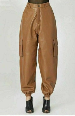 Pantaloni beige da donna eleganti e moderni in pelle attillata Pantaloni  | eBay