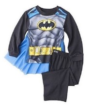 Boys DC Comics Batman 3 Piece Pajama Set Size 12 months 4T Shirt Pants Cape
