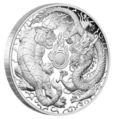 目貫　銀無垢　龍虎 2019 DRAGON & TIGER 1 OZ .9999 SILVER PROOF- PERTH MINT | eBay