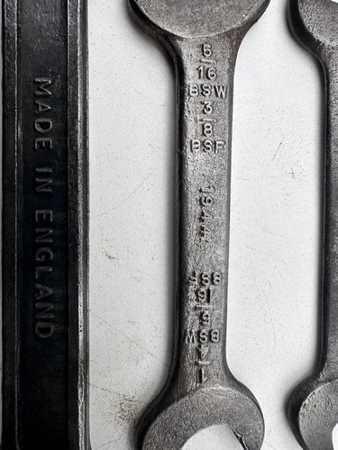 Vintage Set Of 4 Snail Brand Double Ended Spanners Made In England WW2 SAE / W - Picture 15 of 17