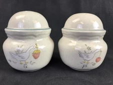 International Stoneware Marmalade Salt and Pepper Shakers Japan 2 Piece Set