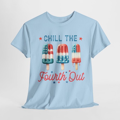 Fourth of July Shirt, Patriotic Chill Tee for Summer Fun, Retro Ice Cream [...] - Picture 15 of 18